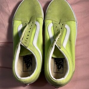 Vans Neon Green and White Sneakers